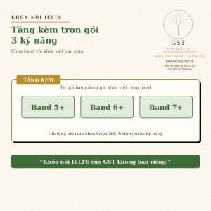 khóa nói ielts — tặng kèm trọn gói 3 kỹ năng
